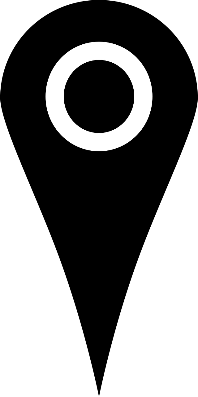 Place map marker icon to indicate location. 