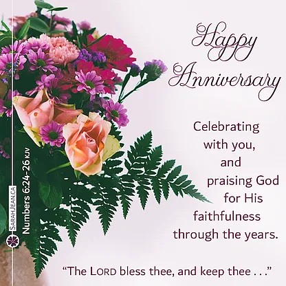 Free SarahJean eCard entitled 'Praising God' with Scripture Numbers 6:24-26. Image of  wedding elegant bouquet.