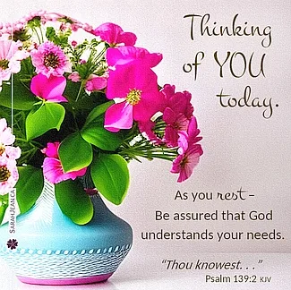 Free SarahJean Get Well eCard with a Christian message entitled 'As You Rest'. Image of bright pink flowers and greenery in a colourful vase.