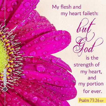 Free SarahJean Scripture eCard of Isaiah 53:5. Image of lovely pink flower.