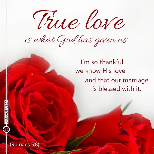 Free SarahJean Love Note eCard with a Christian message entitled 'True Love'. Gorgeous red roses.
