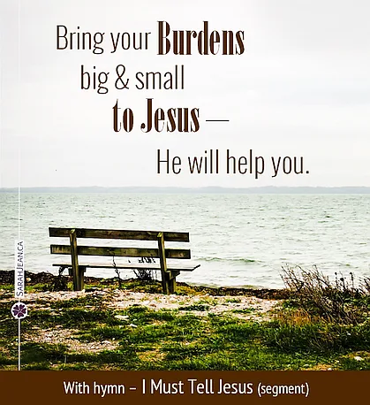 Free SarahJean Songs of the Soul eCard with a Christian message entitled 'He Will Help You. Image of a wooden bench on a hill over looking the water.